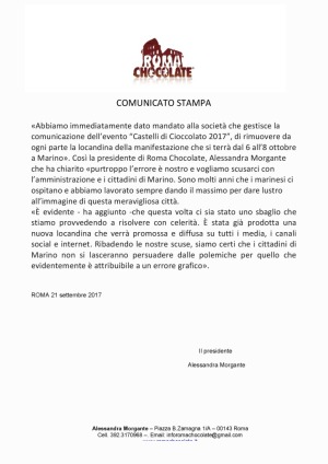 thumbnail of comunicato stampa ROMA CHOCOLATE